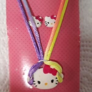 HELLO KITTY Sanrio Necklace and Earrings Set NEW